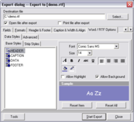 Advanced Data Export screenshot